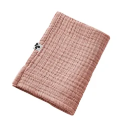 Altobuy OUREA - Serviette de Toilette 50x90cm Gaze de Coton Rose pêche