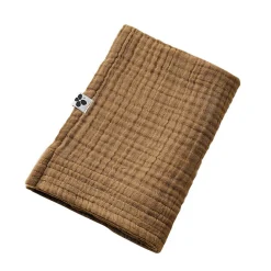 Altobuy OUREA - Serviette de Toilette 50x90cm Gaze de Coton Camel