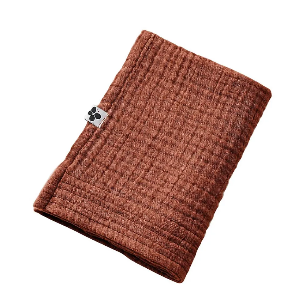 Serviette De Toilette|Altobuy OUREA - Serviette de Toilette 50x90cm Gaze de Coton Terracotta