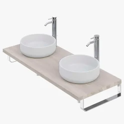 T-Bath Pack 3 supports porte-serviettes pour plan de toilette - chromé brillant