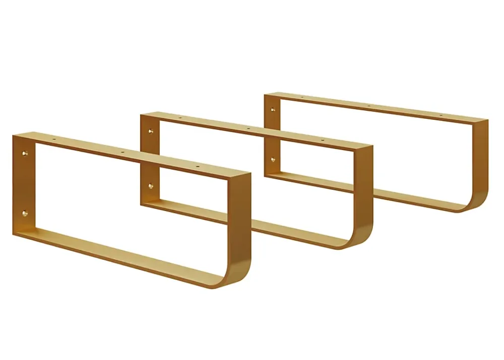 T-Bath Pack 3 supports porte-serviettes pour plan de toilette - or doré mat