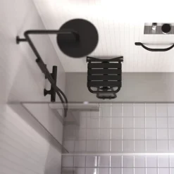 Siège De Douche|Pellet Pack avec siège de douche PMR escamotable noir mat + 2 barres d'appui 42,5 cm