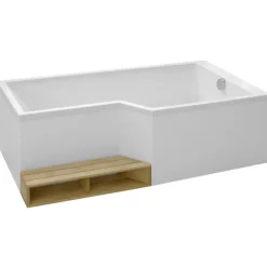 Baignoire Droite|Jacob Delafon Pack baignoire bain douche 170 x 90 Neo version droite + tablier de baignoire en angle