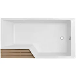Baignoire Droite|Jacob Delafon Pack baignoire bain douche 160 x 90 Neo version droite + pare bain chromé + tablier de baignoire en angle