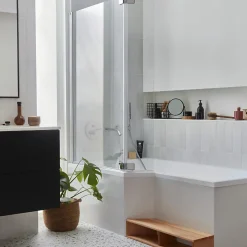 Baignoire Droite|Jacob Delafon Pack baignoire bain douche 150 x 80 Neo version gauche + pare bain chromé + tablier de baignoire en angle
