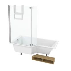 Baignoire Droite|Jacob Delafon Pack baignoire bain douche 160 x 90 Neo version gauche + pare bain chromé
