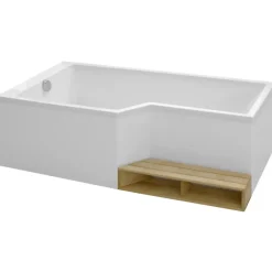 Jacob Delafon Pack baignoire bain douche 150 x 80 Neo version gauche + tablier de baignoire en angle