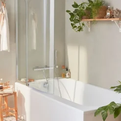 Baignoire Droite|Jacob Delafon Pack baignoire bain douche 160 x 85 Malice version gauche + tablier en niche + pare bain