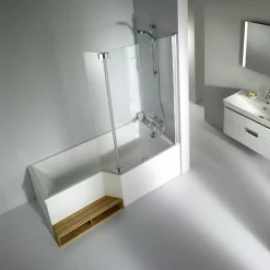 Baignoire Droite|Jacob Delafon Pack baignoire bain douche 170 x 90 Neo version droite + tablier de baignoire en angle