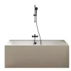 Jacob Delafon Pack baignoire droite 170 x 75 Elise + tablier niche + pommeau et mitigeur bain noir mat Aimé + vidage