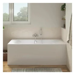 Baignoire Droite|Jacob Delafon Pack baignoire droite 180 x 80 Elise + mitigeur bain douche chromé + vidage