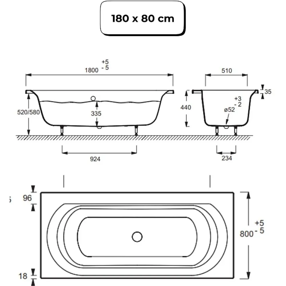 Baignoire Droite|Jacob Delafon Pack baignoire droite 180 x 80 Elise + mitigeur bain douche chromé + vidage