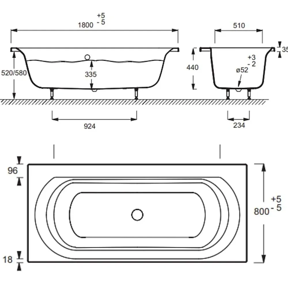 Baignoire Droite|Jacob Delafon Pack baignoire droite 180 x 80 Elise + mitigeur bain douche chromé + vidage