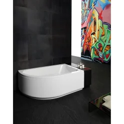Sanitaire Pack Baignoire POP asymétrique 160x100 angle à droite avec tablier