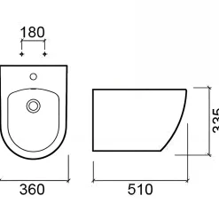 Sanindusa Pack Bidet suspendu céramique fixations invisibles+Bâti support Sanibold 50 blanc (bidet + Bâti support)