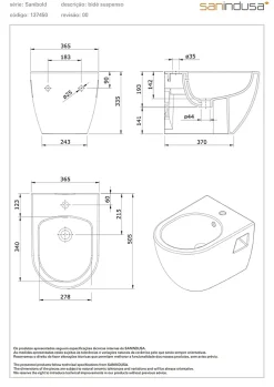 Sanindusa Pack Bidet suspendu céramique+Bâti support Sanibold 50 blanc (bidet + Bâti support)