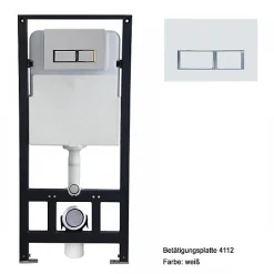 Bernstein Pack Bâti-support + Toilettes Japonais céramique, WC lavant + télécommande - 38,4x59,3x38cm - PRO+ 1102- Plaque 4112 blanc mat