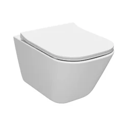 Geberit Pack Bâti-support + WC sans bride Roca Gap + Abattant slim, softclose + Plaque blanche (GAPGEB3)