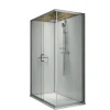 Leda Pack cabine de douche 120 x 90 cm Karamineral 2 porte coulissante + receveur de douche antidérapant