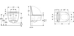 Geberit Pack complet WC UP320 + Cuvette ONE TurboFlush + Plaque Chromé Brillant