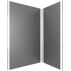 Galedo Pack de 2 panneaux muraux de salle de bains, gris foncé avec profilés chromés, l.120+90 x H.210 x P.0,3 cm, Alucolors