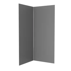 Galedo Pack de 2 panneaux muraux de salle de bains, gris foncé avec profilés chromés, l.90+90 x H.210 x P.0,3 cm, Alucolors