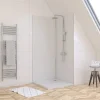Galedo Pack de 2 panneaux muraux de salle de bains, blanc avec profilés chromés, l.90+90 x H.210 x P.0,3 cm, Alucolors