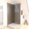 Panneau Mural De Salle De Bains|Galedo Pack de 2 panneaux muraux de salle de bains, marron effet pierre avec profilés chromés, l.90+90 x H.210 x P.0,3 cm, Homestone