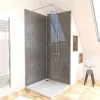 Panneau Mural De Salle De Bains|Galedo Pack de 2 panneaux muraux de salle de bains, gris foncé effet pierre avec profilés chromés, l.90+90 x H.210 x P.0,3 cm, Homestone