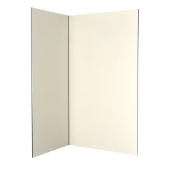 Panneau Mural De Salle De Bains|Galedo Pack de 2 panneaux muraux de salle de bains, ivoire avec profilés noirs, l.120+90 x H.210 x P.0,3 cm, Alucolors