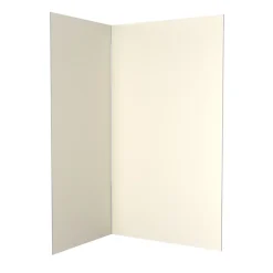 Galedo Pack de 2 panneaux muraux de salle de bains, ivoire avec profilés chromés, l.120+90 x H.210 x P.0,3 cm, Alucolors