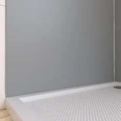 Panneau Mural De Salle De Bains|Galedo Pack de 2 panneaux muraux de salle de bains, gris avec profilés chromes, l.90+90 x H.210 x P.0,3 cm, Alucolors