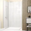 Panneau Mural De Salle De Bains|Galedo Pack de 2 panneaux muraux de salle de bains, blanc effet pierre avec profilés chromés, l.120+90 x H.210 x P.0,3 cm, Homestone