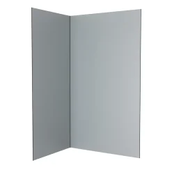 Galedo Pack de 2 panneaux muraux de salle de bains, gris avec profilés noirs, l.120+90 x H.210 x P.0,3 cm, Alucolors