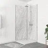 Panneau Mural De Salle De Bains|Galedo Pack de 2 panneaux muraux de salle de bains, blanc effet marbre avec profilés noirs, l.90+90 x H.210 x P.0,3 cm, Homestone