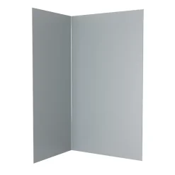 Panneau Mural De Salle De Bains|Galedo Pack de 2 panneaux muraux de salle de bains, gris avec profilés chromés, l.120+90 x H.210 x P.0,3 cm, Alucolors