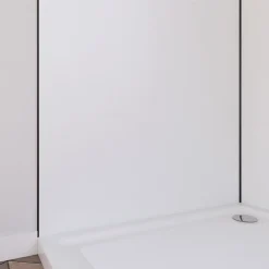 Panneau Mural De Salle De Bains|Galedo Pack de 2 panneaux muraux de salle de bains, blanc avec profilés noirs, l.90+90 x H.210 x P.0,3 cm, Alucolors