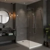 Swiss Aqua Technologies Pack Douche Complet : Paroi Walk-In 120x200 Chrome + Colonne SAT 3 Jets + Receveur Marbre Coulé Blanc 120x80 (SAT120C7PR128W)