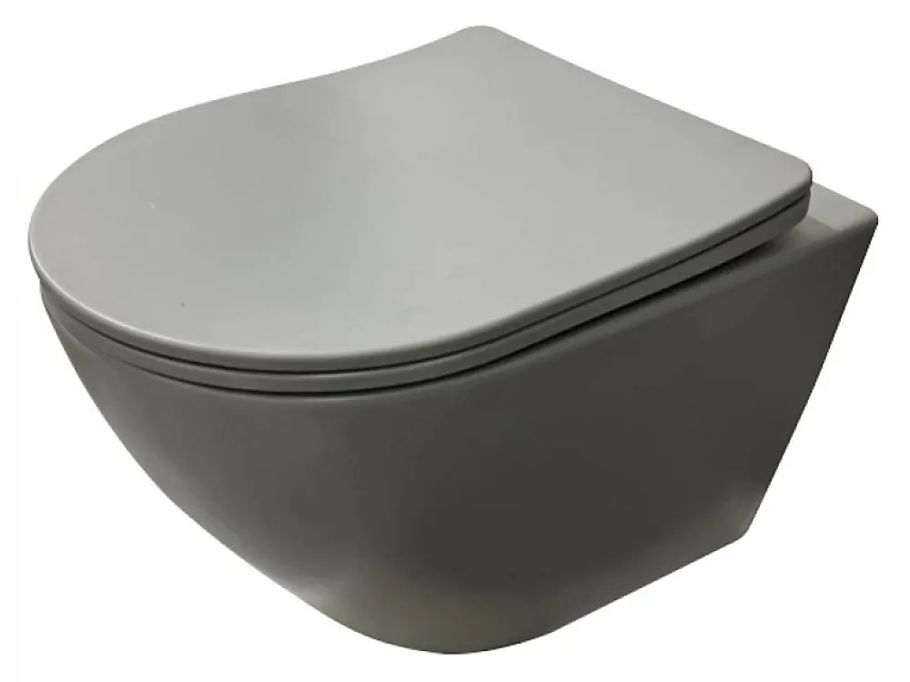 Wc Suspendu|Geberit Pack UP320 + Cuvette sans bride KELOS Flush Gris Clair + Plaque Sigma Chromé Brillant
