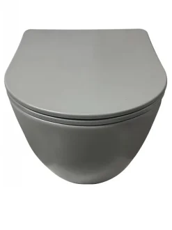 Geberit Pack UP320 + Cuvette sans bride KELOS Flush Gris Clair + Plaque Sigma Chromé Mat