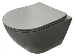 Geberit Pack UP320 + Cuvette sans bride KELOS Flush Gris Clair + Plaque Sigma Chromé Mat