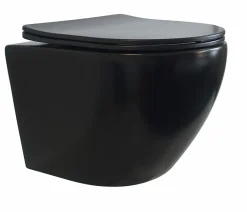 Geberit Pack UP320 + Cuvette sans bride KELOS Noir Flush Mat + Plaque Sigma Chromé Mat