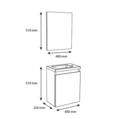Planète Bain Pack lave mains avec miroir Porto Chêne hamilton - Marque allibert
