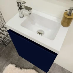 Planète Bain Pack lave mains avec miroir Porto Bleu nuit - Marque allibert