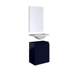 Planète Bain Pack lave mains avec miroir Porto Bleu nuit - Marque allibert