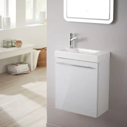 Lave-Mains|Planète Bain Pack lave-mains Blanc brillant - Robinetterie Eau froide à gauche - L.42.5 X H.52.5 cm - Hamac 2