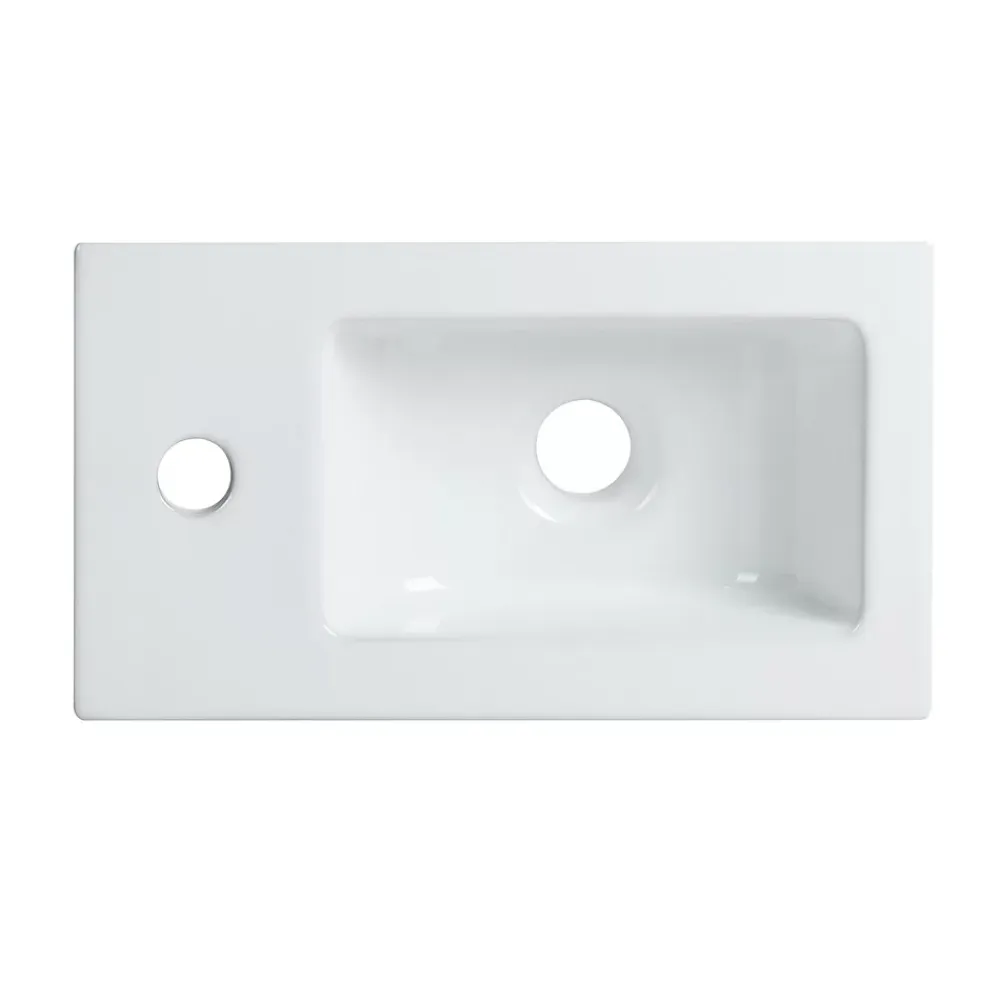 Lave-Mains|Bain-Bain Pack Meuble Lave-main prémonté blanc-Vasque blanche-Robinet noir- Crochet noir -