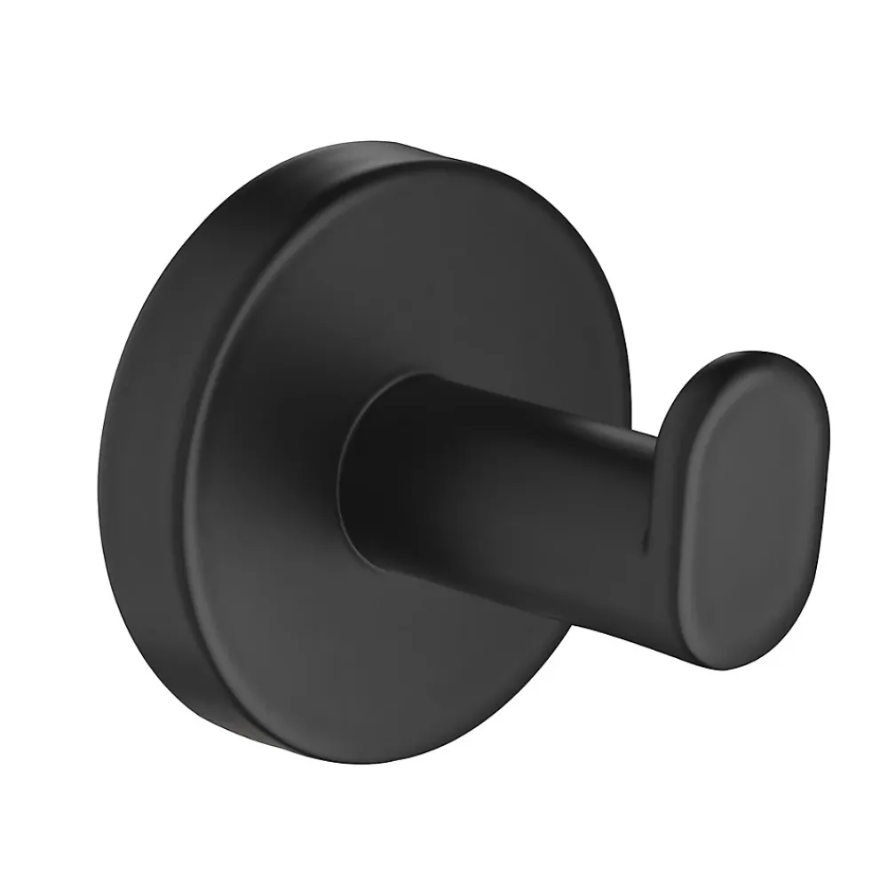 Lave-Mains|Bain-Bain Pack Meuble Lave-main prémonté blanc-Vasque blanche-Robinet noir- Crochet noir -