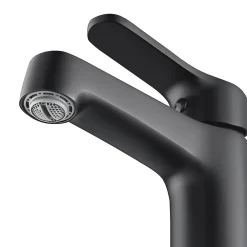 Bain-Bain Pack Meuble Lave-main prémonté bois-Vasque blanche-Robinet noir -