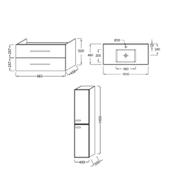 Jacob Delafon Pack meuble vasque 100 cm Ola up chêne + colonne